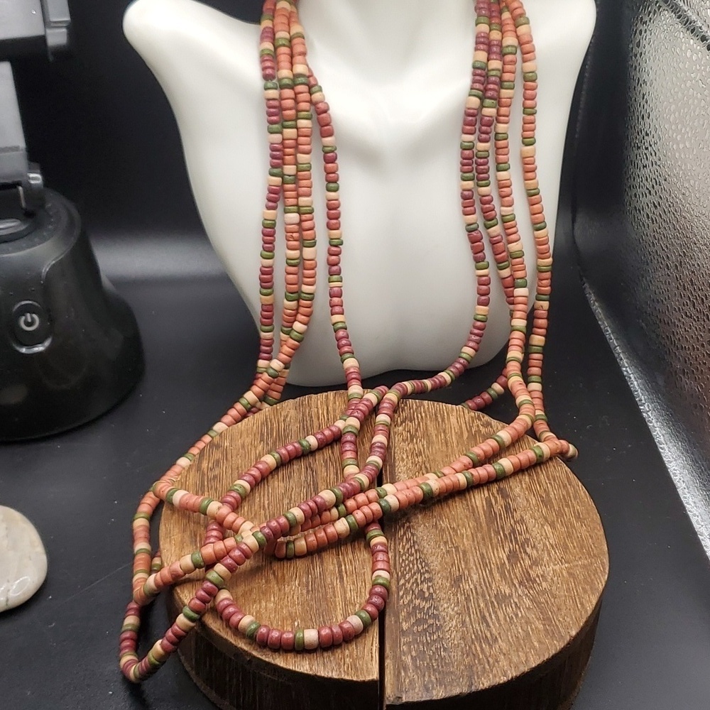 N2914‎ unakite heishi shell african necklace